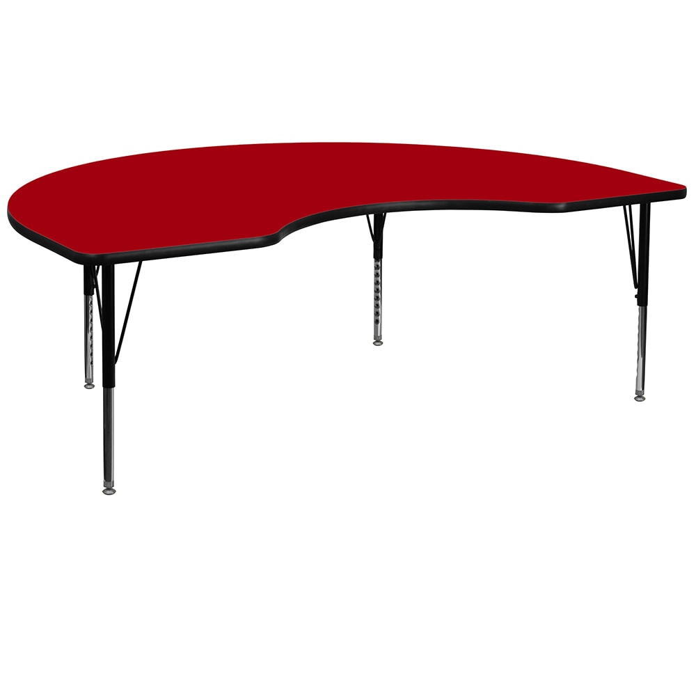 916-XA4872KREDTP Kidney Shaped Activity Table - 72"L x 48"W, Laminate Top, Red