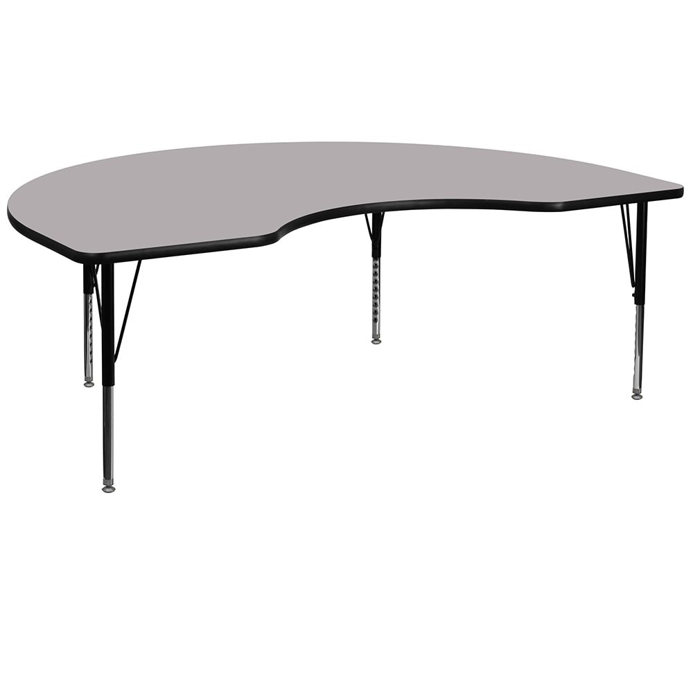 916-XA4896KGYTP Kidney Shaped Activity Table - 96"L x 48"W, Laminate Top, Gray