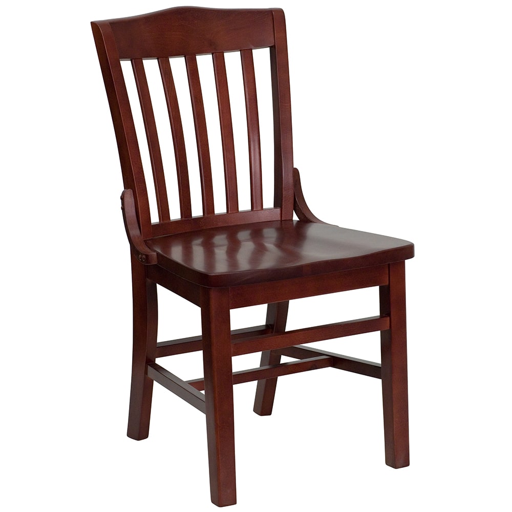 916-XUDGW0006MAHGG Restaurant Chair w/ Schoolhouse Back - Beechwood Frame, Mahogany Finish