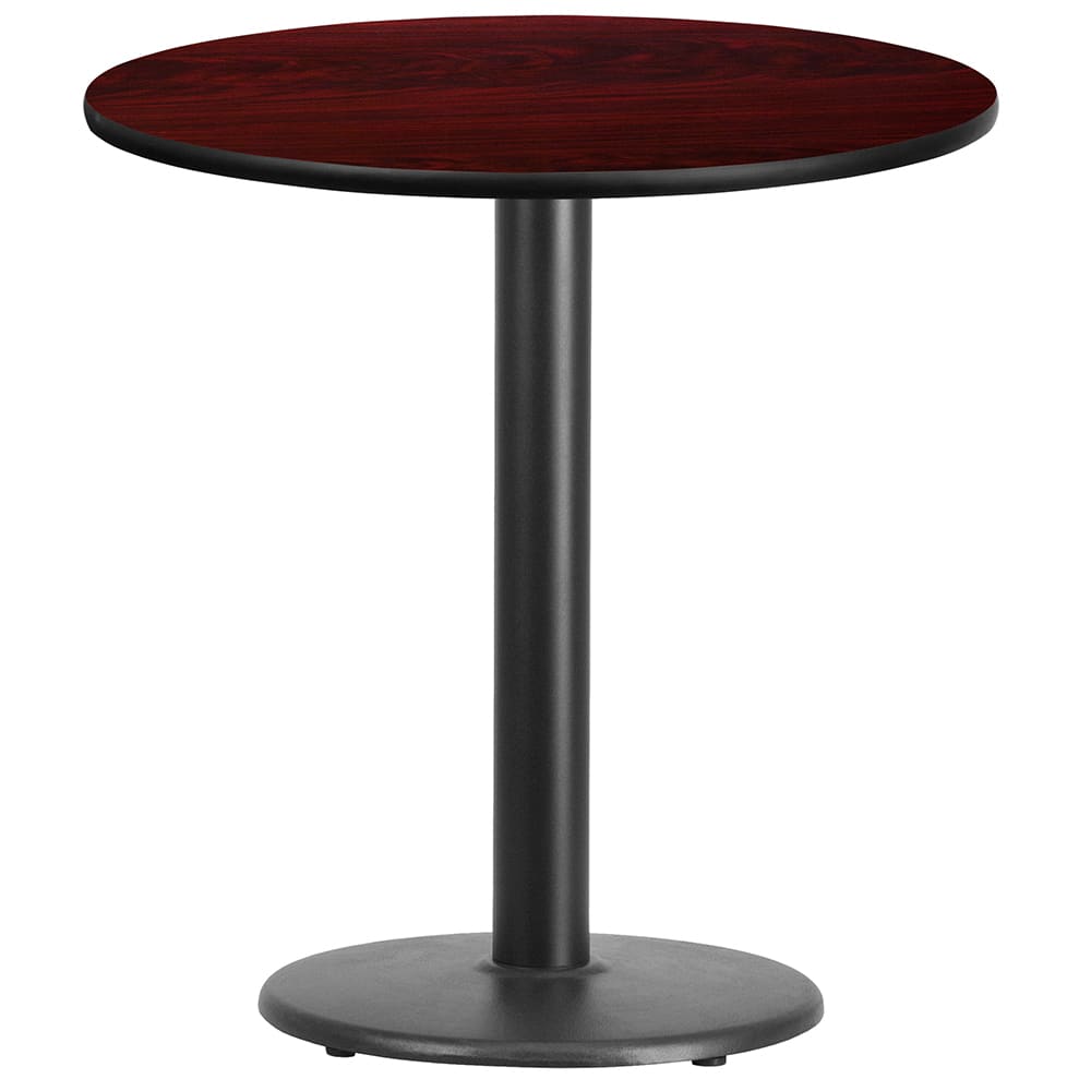 916-XRD24MAHTBTR18 24" Round Dining Height Table w/ Mahogany Laminate Top - Cast Iron Base