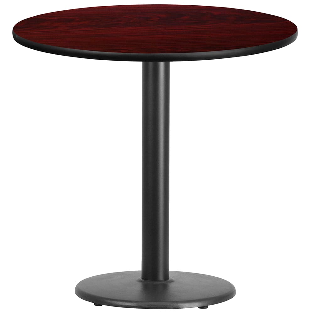 916-XRD30MAHTBTR18 30" Round Dining Height Table w/ Mahogany Laminate Top - Cast Iron Base