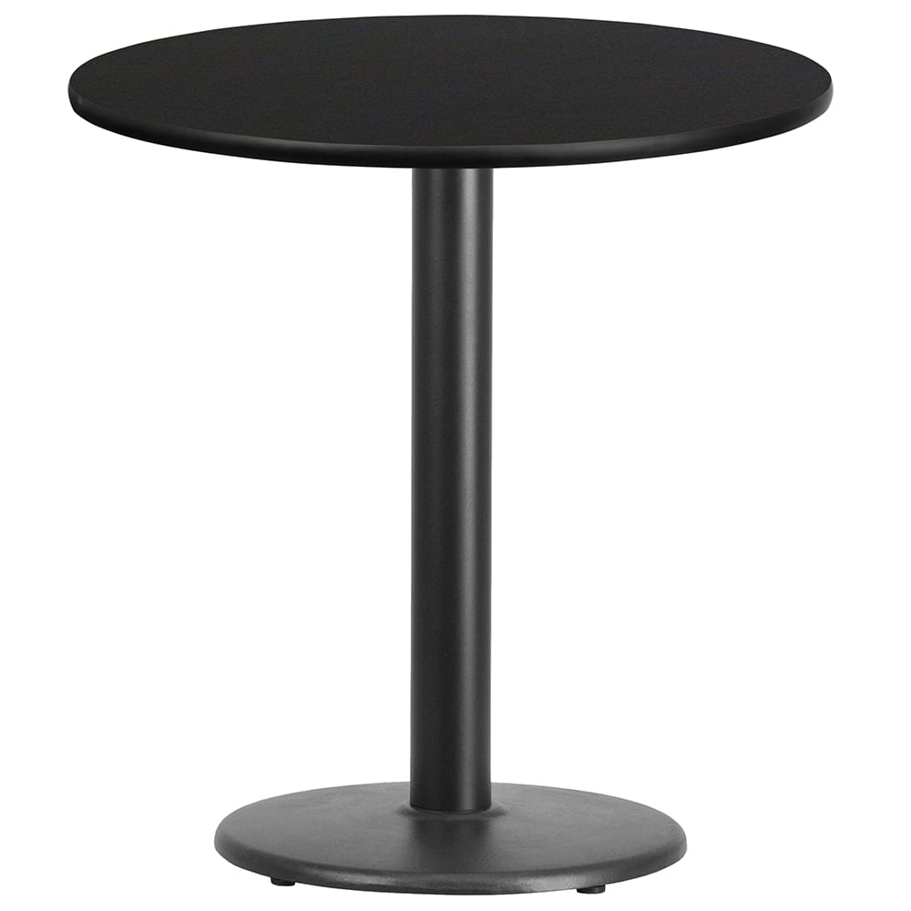 916-XRD24BLKTBTR18 24" Round Dining Height Table w/ Black Laminate Top - Cast Iron Base