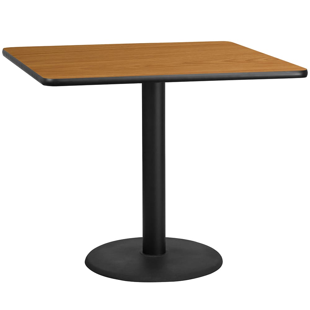 916-XNTB4242TR24 42" Square Dining Height Table w/ Natural Laminate Top - Cast Iron Base