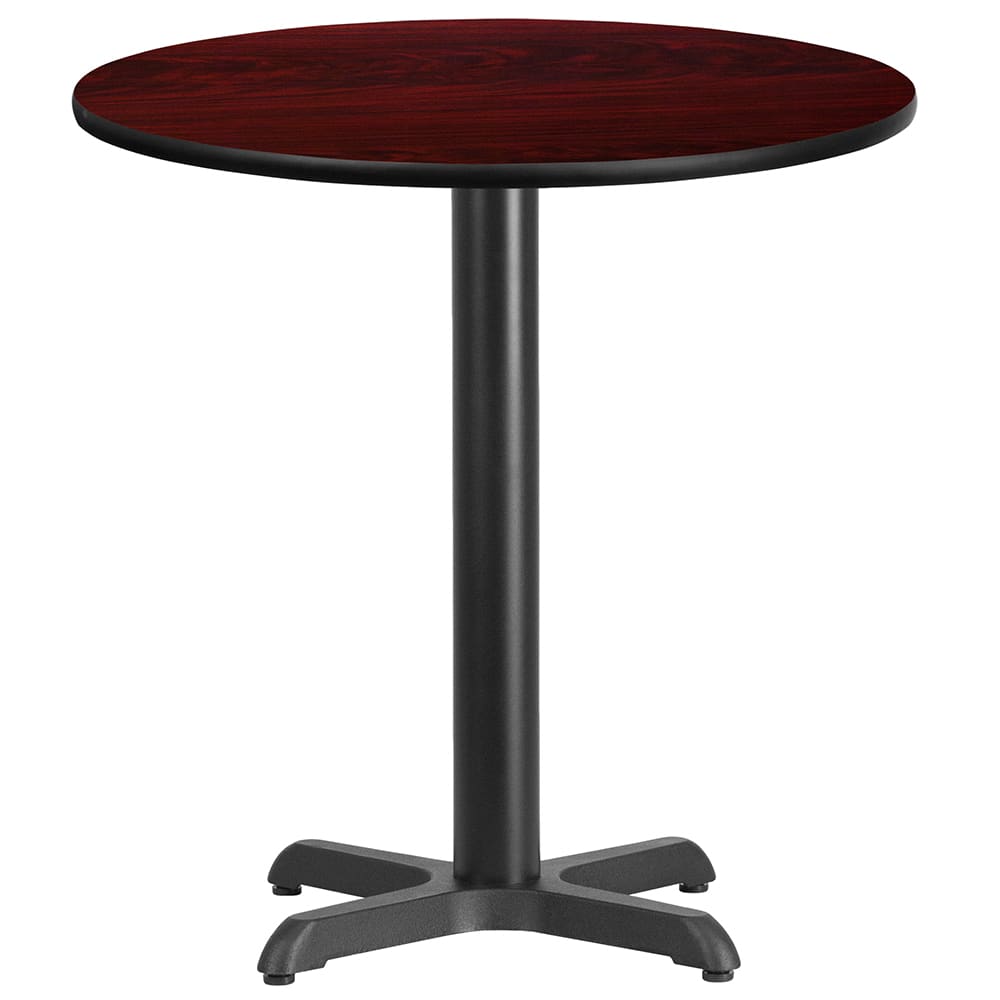 916-XRD24MAHTBT2222 24" Round Dining Height Table w/ Mahogany Laminate Top - Cast Iron Base