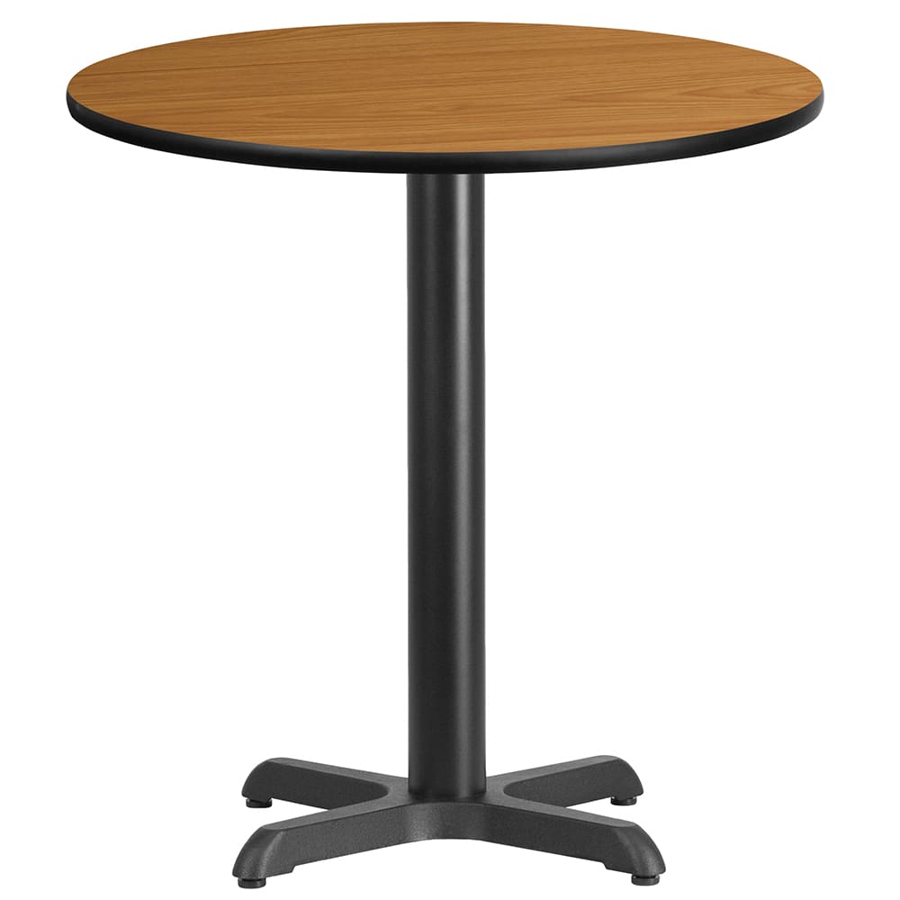 916-XRD24NATTBT2222 24" Round Dining Height Table w/ Natural Laminate Top - Cast Iron Base