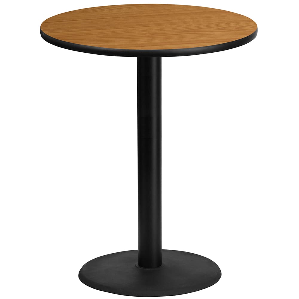 916-XRD36NATTBTR24B 36" Round Bar Height Table - Natural Laminate Top, Cast Iron Base