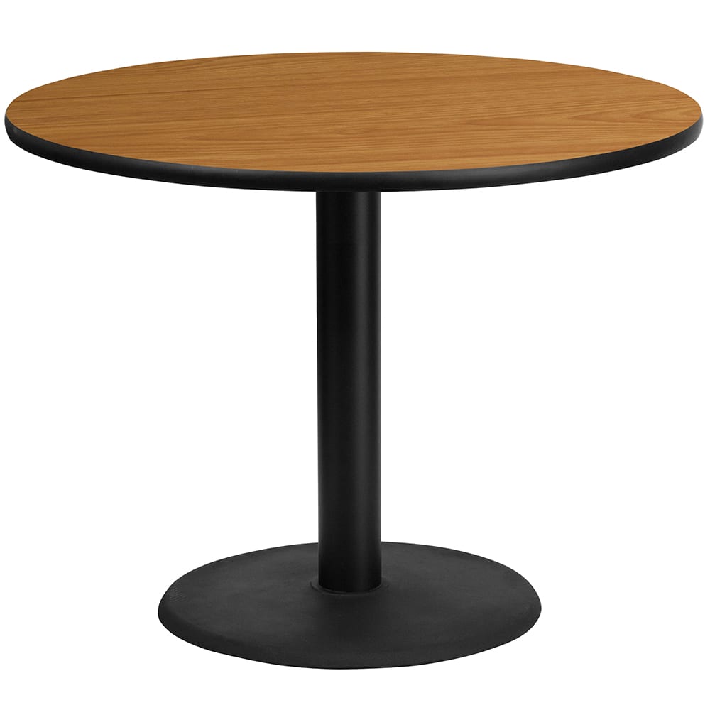 916-XRD42NATTBTR24 42" Round Dining Height Table w/ Natural Laminate Top - Cast Iron Base
