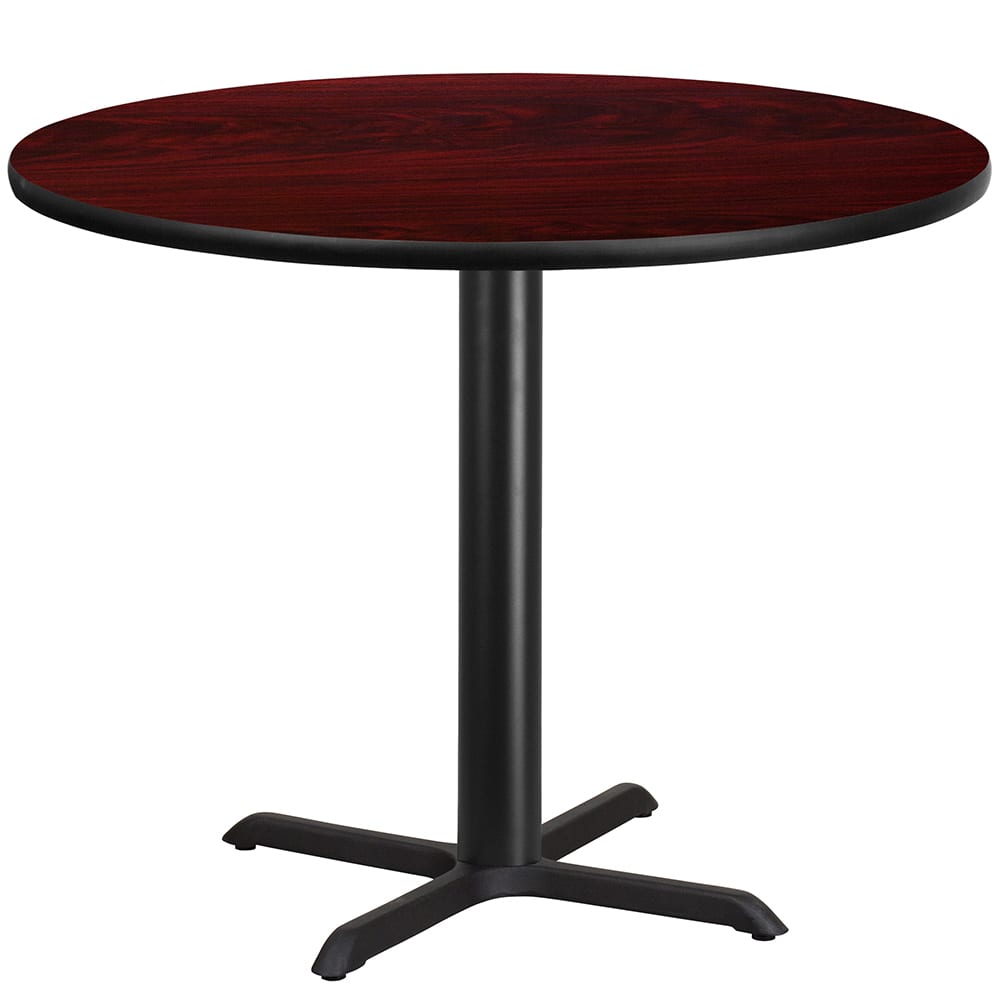 916-XRD42MAHTBT3333 42" Round Dining Height Table w/ Mahogany Laminate Top - Cast Iron Base