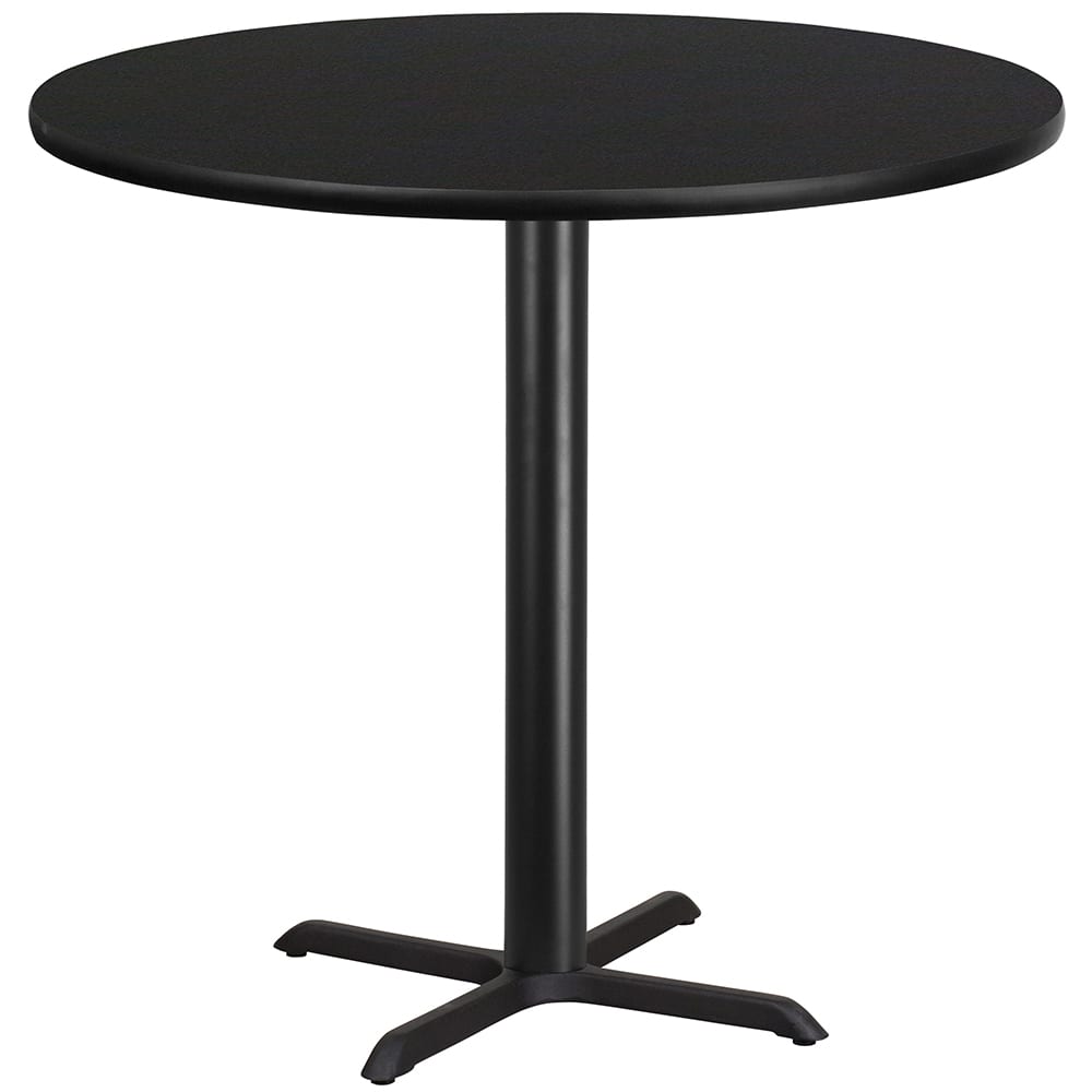 916-XRD42BLKTBT3333B 42" Round Bar Height Table - Black Laminate Top, Cast Iron Base