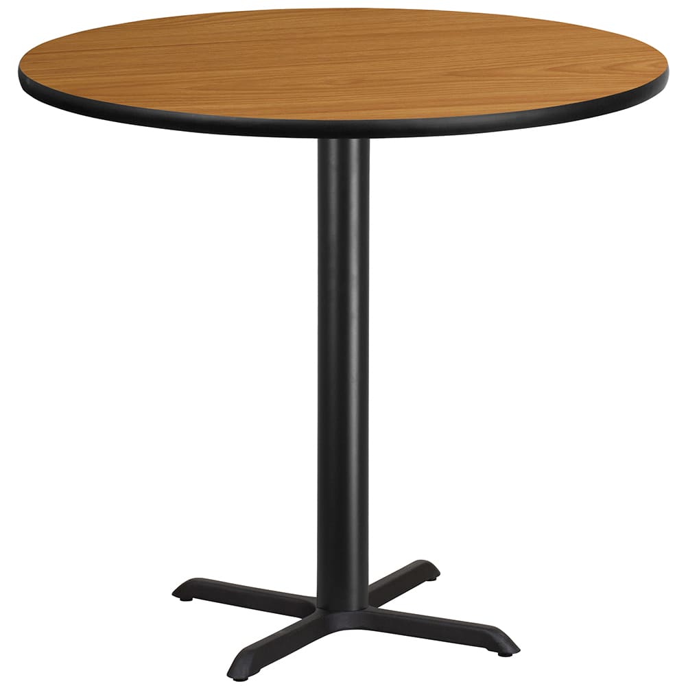 916-XRD42NATTBT3333B 42" Round Bar Height Table - Natural Laminate Top, Cast Iron Base