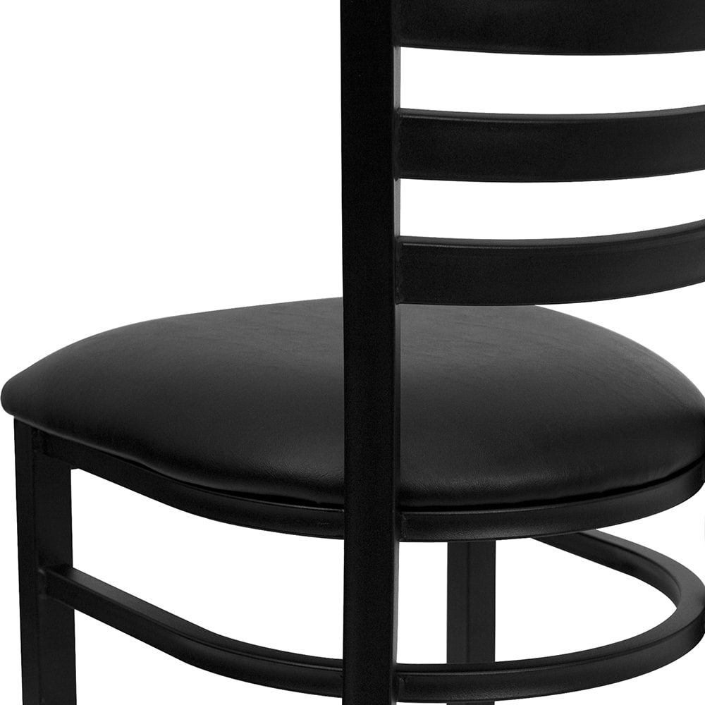 Hercules series black ladder back metal best sale restaurant barstool