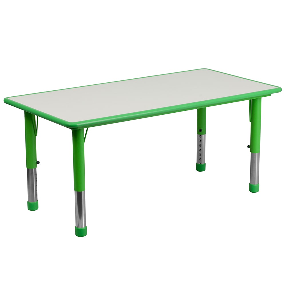 916-060RCTTBLGRN Rectangular Preschool Activity Table - 47 1/4"L x 23 5/8"W, Plastic To...