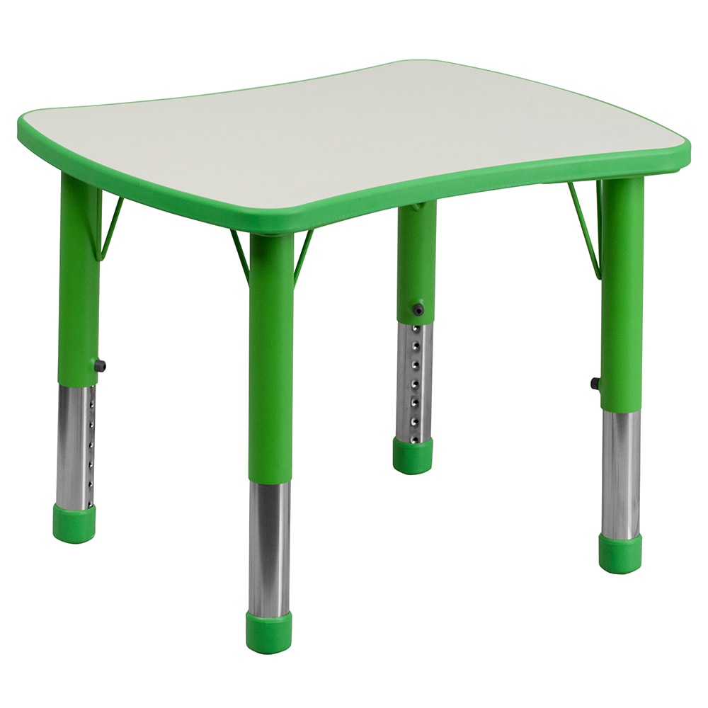 916-098RCTTBLGRN Rectangular Preschool Activity Table - 26 5/8"L x 21 7/8"W, Plastic To...