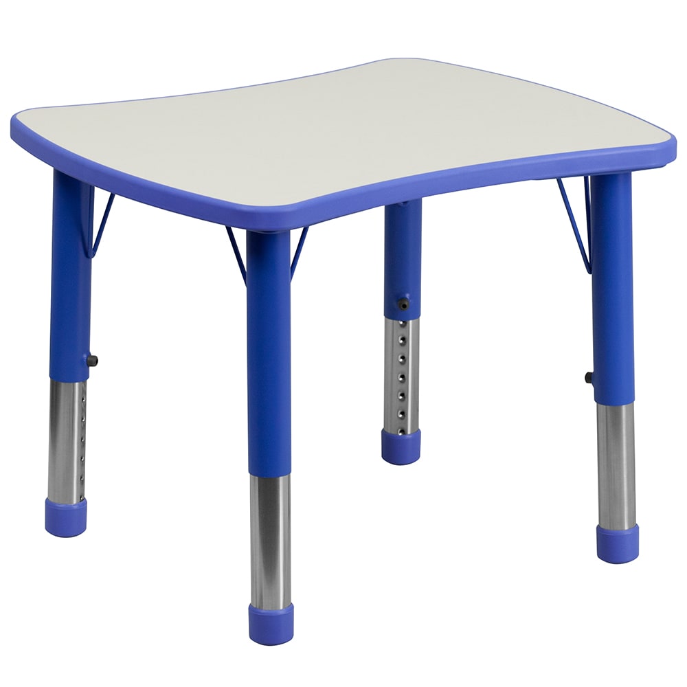 916-098RCTTBLBLU Rectangular Preschool Activity Table - 26 5/8"L x 21 7/8"W, Plastic To...