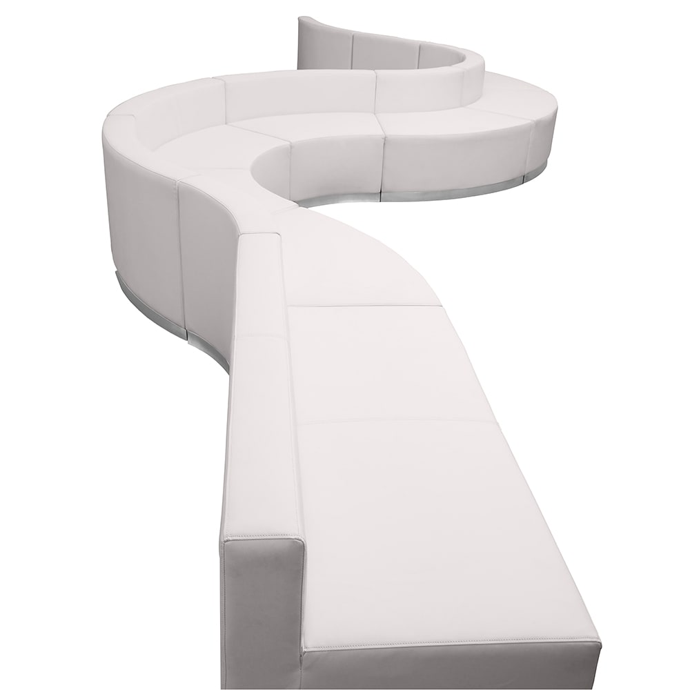 916-803410SETWH 9 Piece Modular Reception Sofa Set - LeatherSoft Upholstery, White