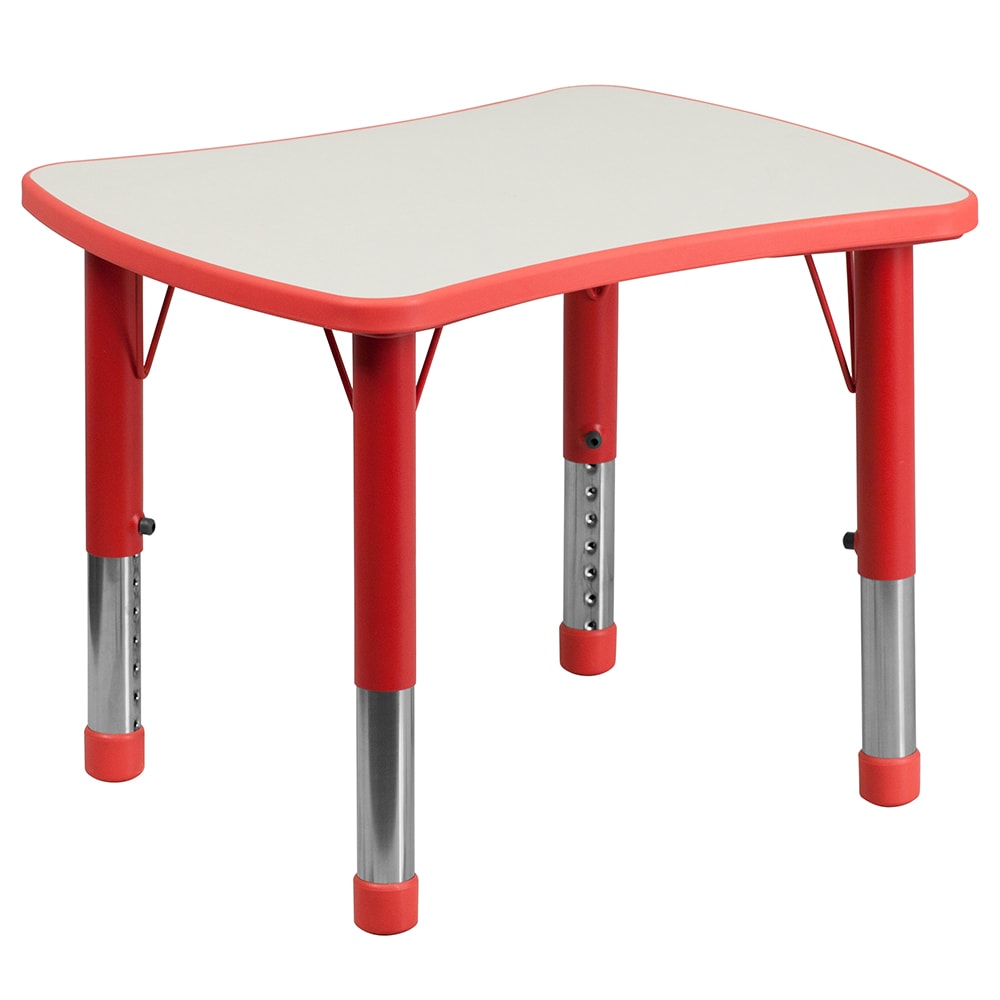 916-098RCTTBLRED Rectangular Preschool Activity Table - 26 5/8"L x 21 7/8"W, Plastic To...