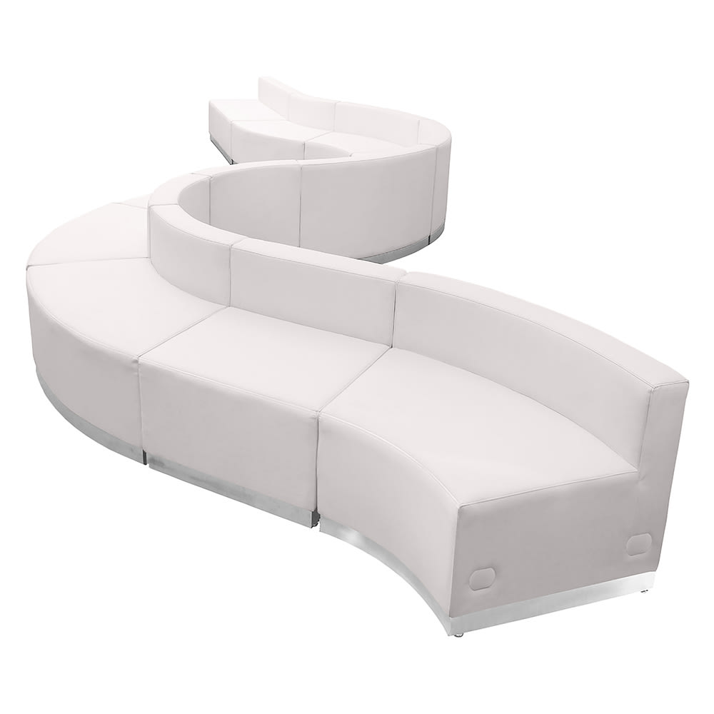 916-803400SETWH 10 Piece Modular Reception Sofa Set - LeatherSoft Upholstery, White
