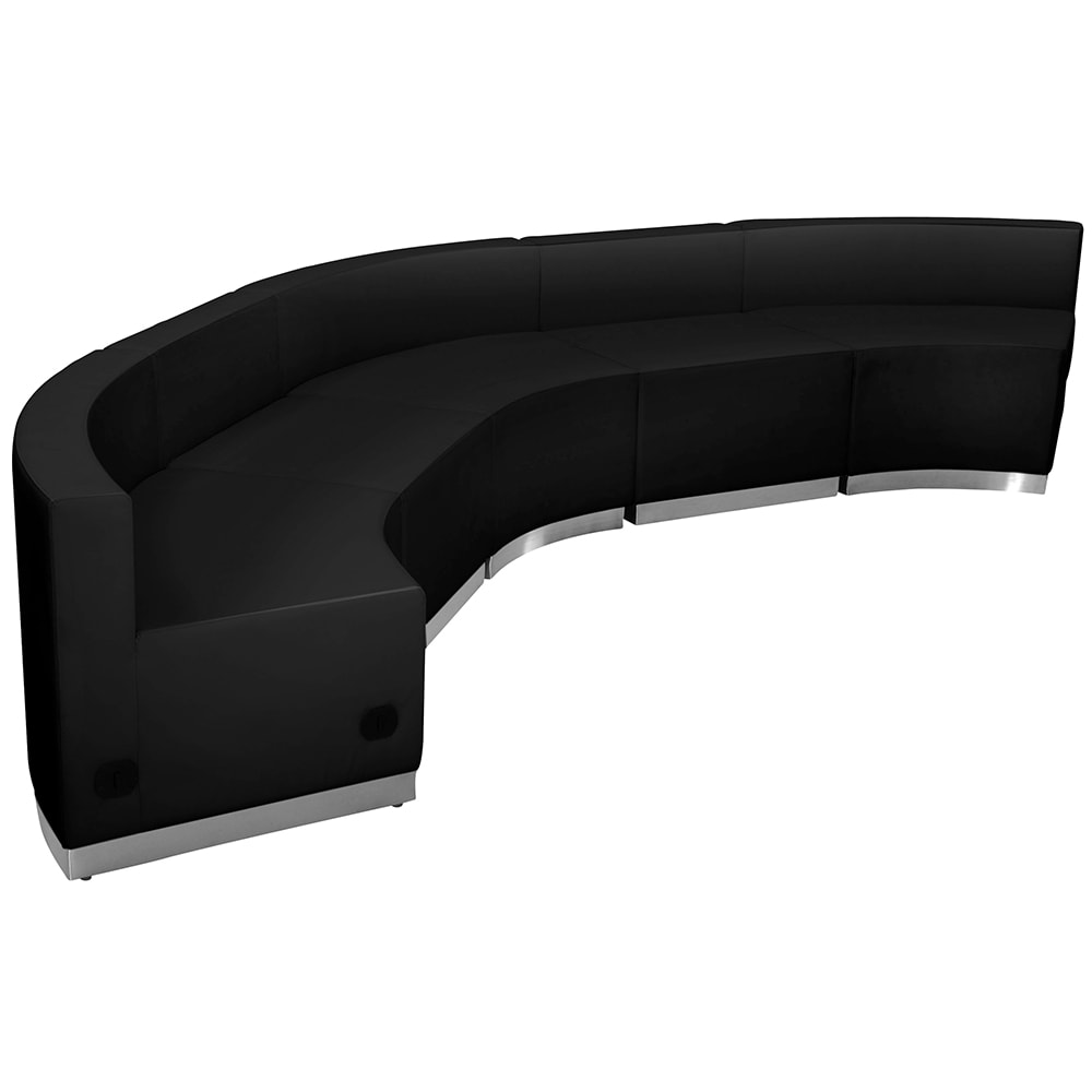 916-803820SETBK 5 Piece Modular Reception Sofa Set - LeatherSoft Upholstery, Black