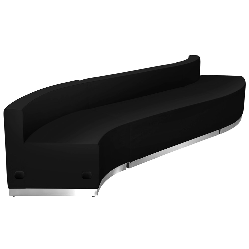 916-803850SETBK 3 Piece Modular Reception Sofa Set - LeatherSoft Upholstery, Black