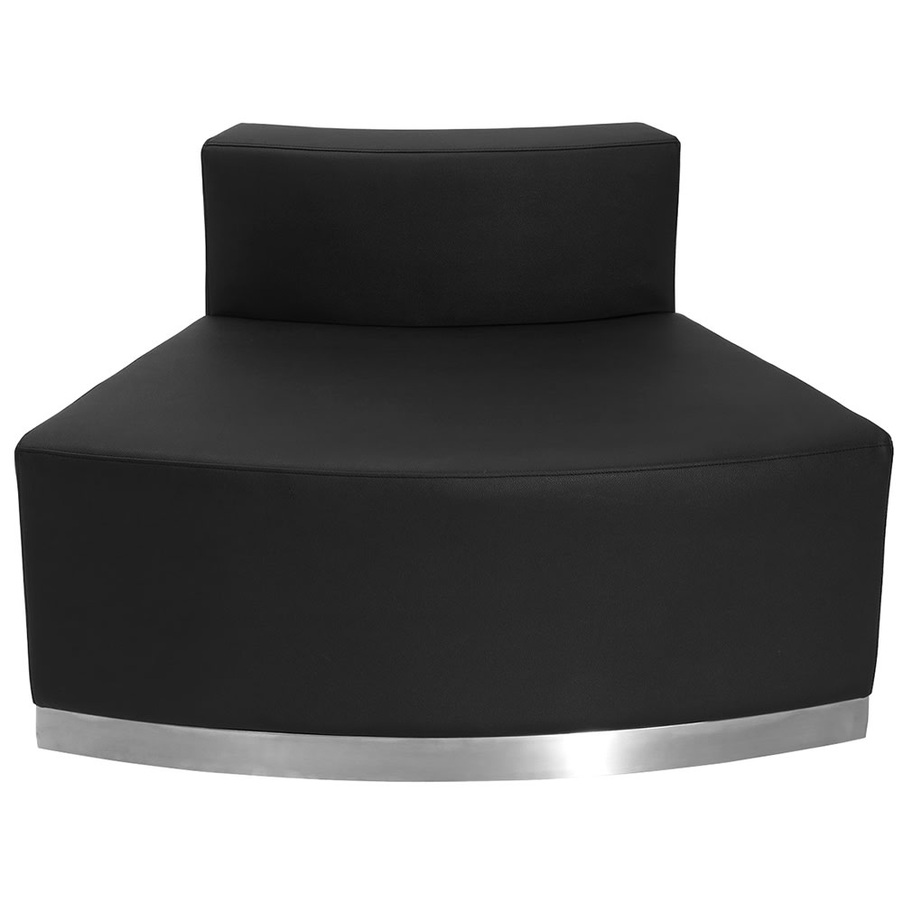 916-803OUTSEATBK Modular Convex Chair - Black LeatherSoft Upholstery, Stainless Steel Base