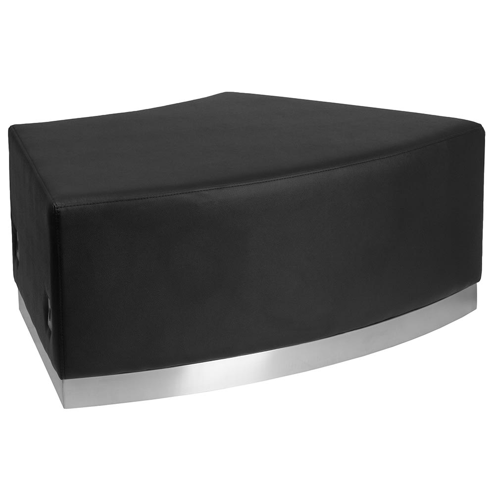 916-803SEATBK Modular Convex Backless Chair - Black LeatherSoft Upholstery, Stainless Steel Base