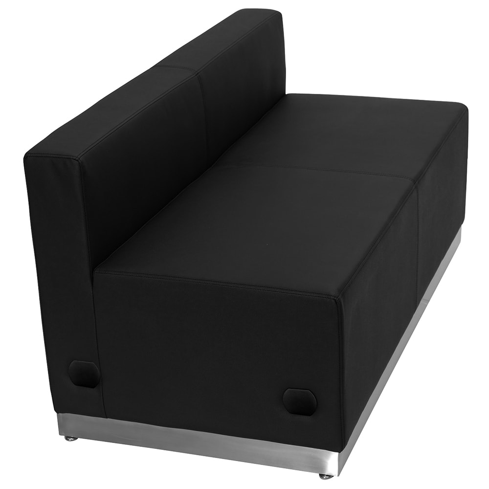 916-803LSBK Modular Loveseat w/ Black LeatherSoft Upholstery, Brushed Stainless Base