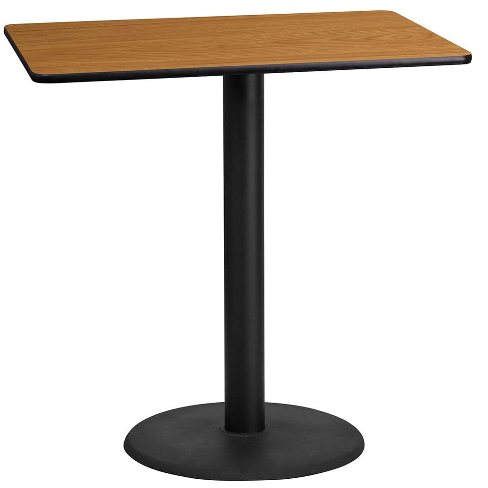916-XNTB2442TR24B Rectangular Bar Height Table w/ Natural Laminate Top - 42"W x 24"D x...