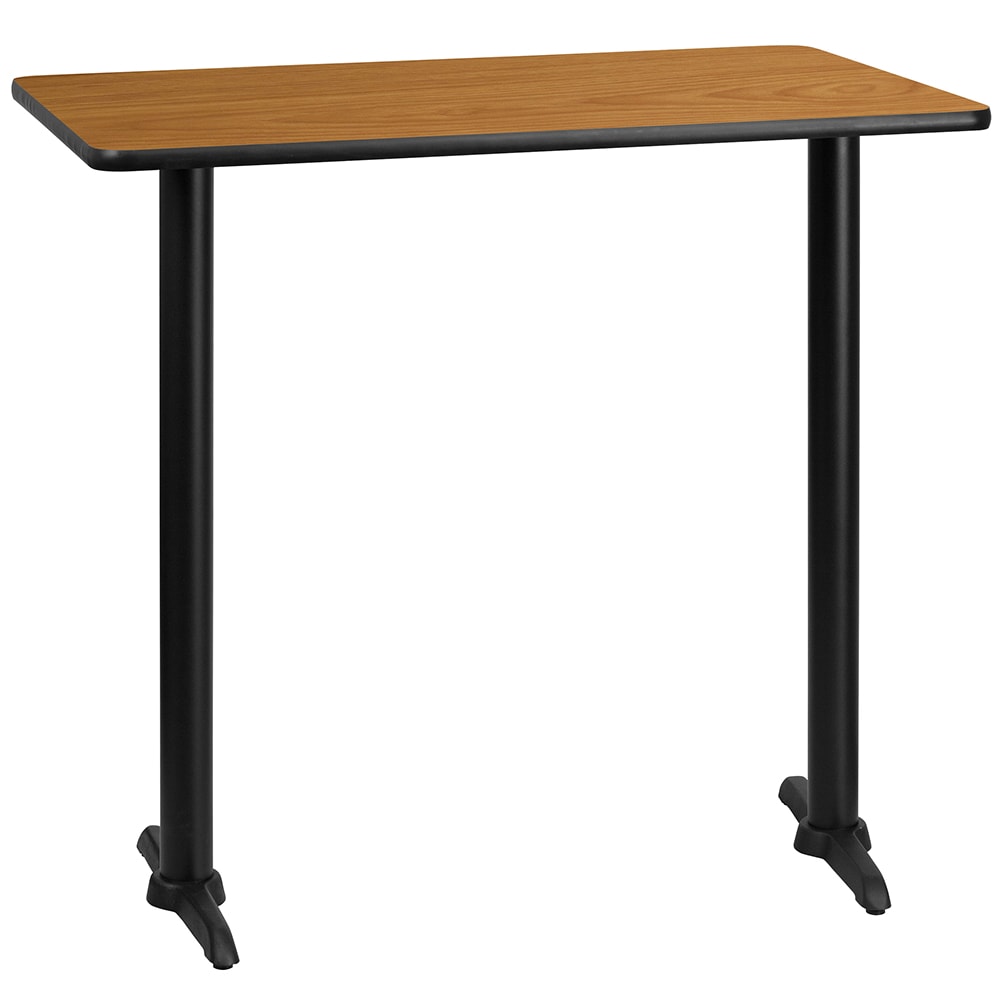 916-XNTB3042T0522B Rectangular Bar Height Table w/ Natural Laminate Top - 42"W x 30"D x...