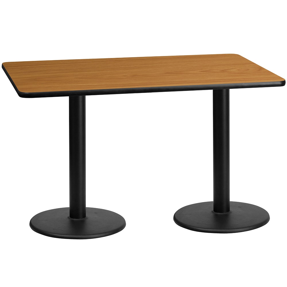 916-XNTB3060TR18 Rectangular Dining Height Table w/ Natural Laminate Top - 60"W x 30"D,...