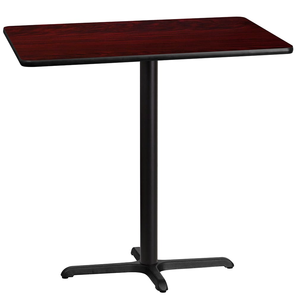 916-XMTB3042T2230B Rectangular Bar Height Table w/ Mahogany Laminate Top - 42"W x 30"D...