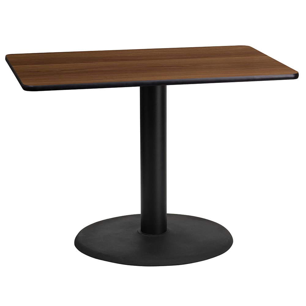 916-XWTB2442TR24 Rectangular Dining Height Table w/ Walnut Laminate Top - 42"W x 24"D,...