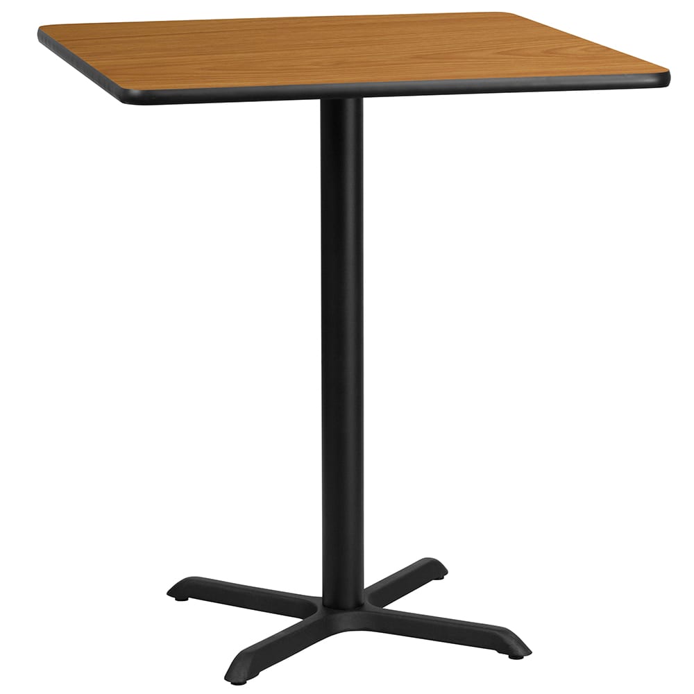 916-XNTB3636T3030B 36" Square Bar Height Table - Natural Laminate Top, Cast Iron Base