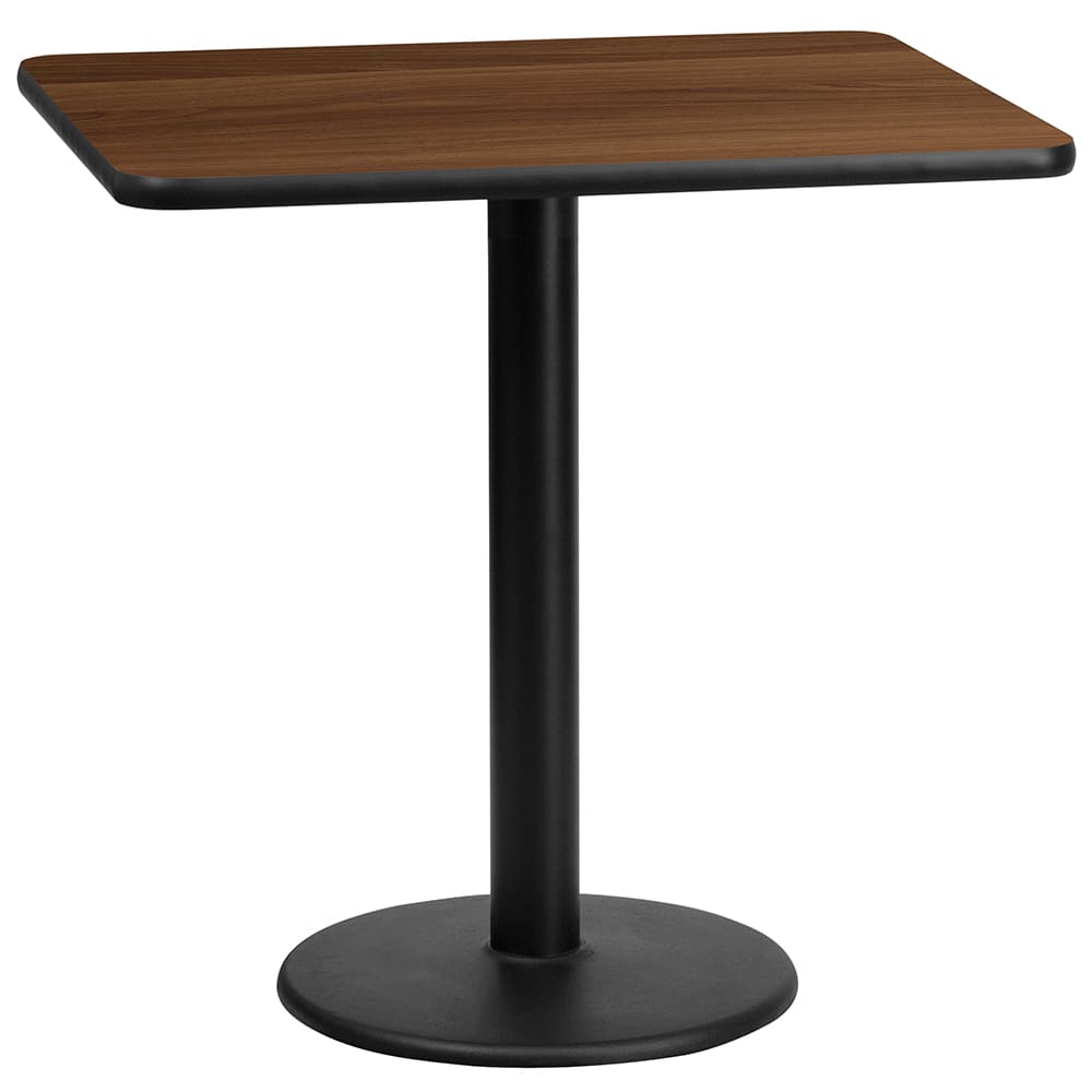 Flash Furniture XU-WALTB-2430-TR18-GG Rectangular Dining Height Table w/ Walnut Laminate Top - 30"W x 24"D, Cast Iron Base