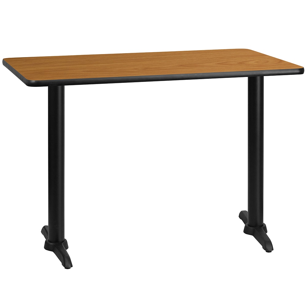 916-XNTB3042T0522 Rectangular Dining Height Table w/ Natural Laminate Top - 42"W x 30"D...