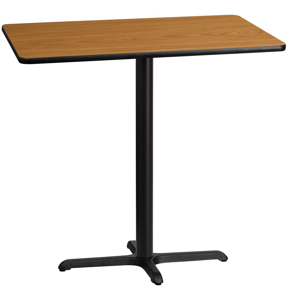 916-XNTB3042T2230B Rectangular Bar Height Table w/ Natural Laminate Top - 42"W x 30"D x...