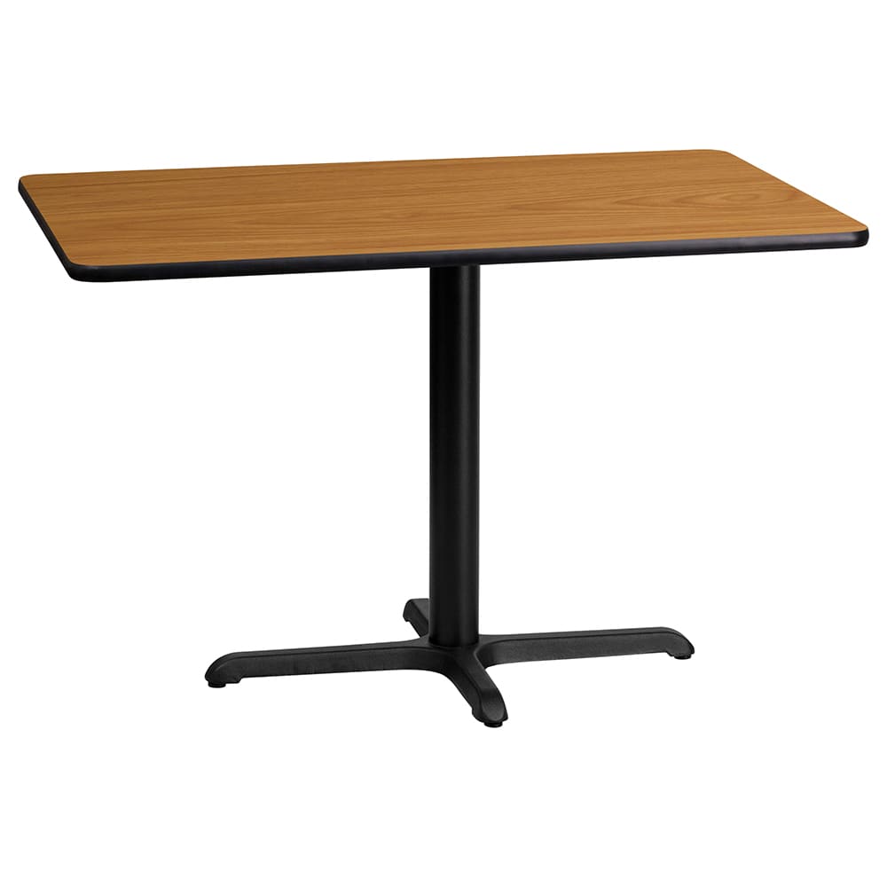 916-XNTB2442T2230 Rectangular Dining Height Table w/ Natural Laminate Top - 42"W x 24"D...