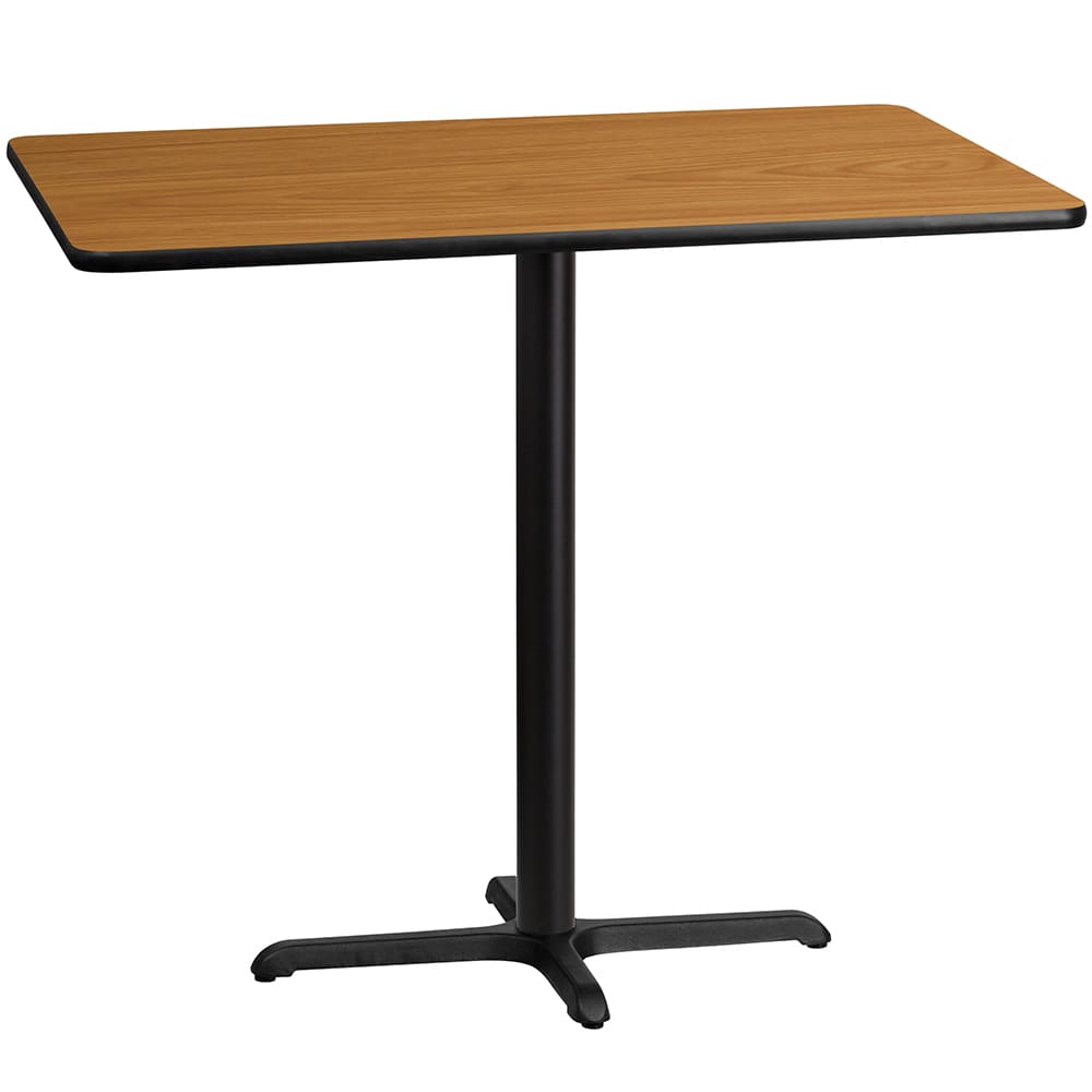 916-XNTB3048T2230B Rectangular Bar Height Table w/ Natural Laminate Top - 48"W x 30"D x...