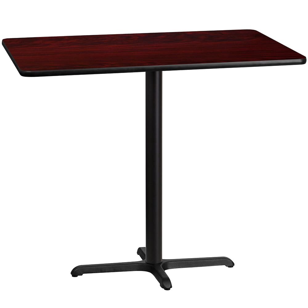 916-XMTB3048T2230B Rectangular Bar Height Table w/ Mahogany Laminate Top - 48"W x 30"D...