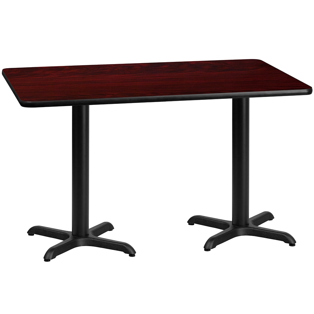 916-XMTB3060T2222 Rectangular Dining Height Table w/ Mahogany Laminate Top - 60"W x 30"...