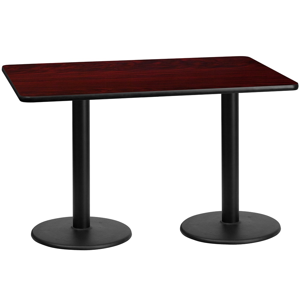 916-XMTB3060TR18 Rectangular Dining Height Table w/ Mahogany Laminate Top - 60"W x 30"D...