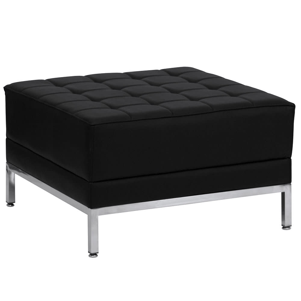 916-IMAOTTOMAN 28" Square Ottoman - 17"H, Black LeatherSoft Upholstery
