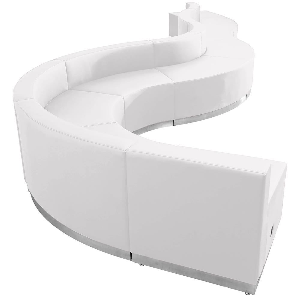 916-803560SETWH 9 Piece Modular Reception Sofa Set - LeatherSoft Upholstery, White