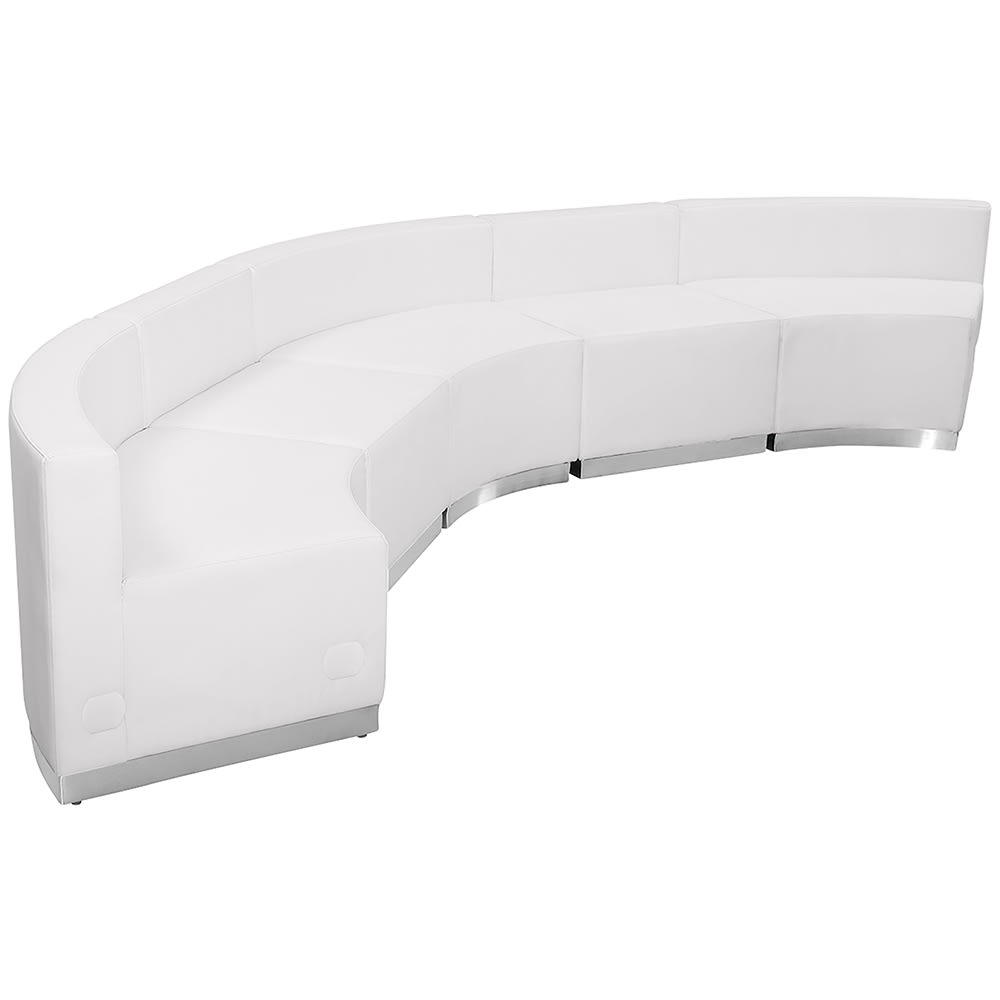 916-803820SETWH 5 Piece Modular Reception Sofa Set - LeatherSoft Upholstery, White