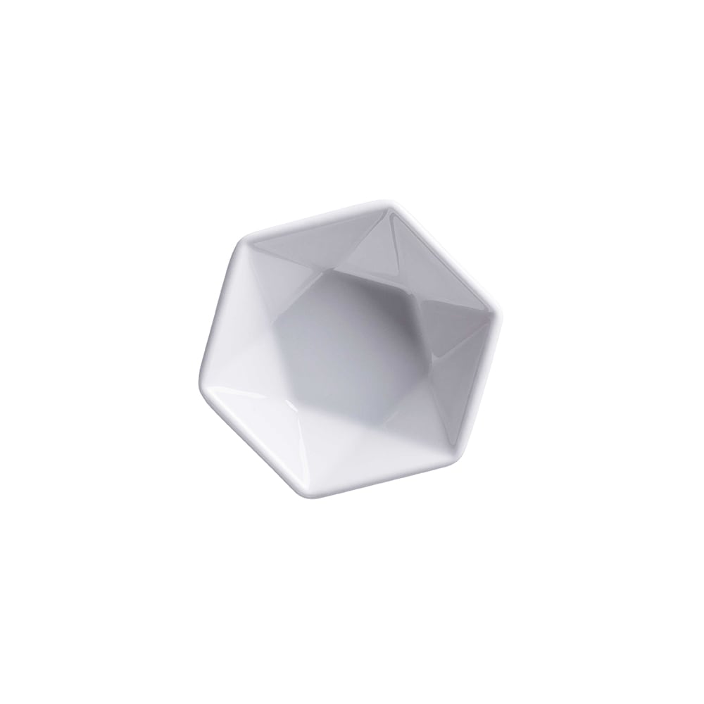 284-PA1101610024 2 3/4" Hexagonal Artisan Plate - Porcelain, Bright White