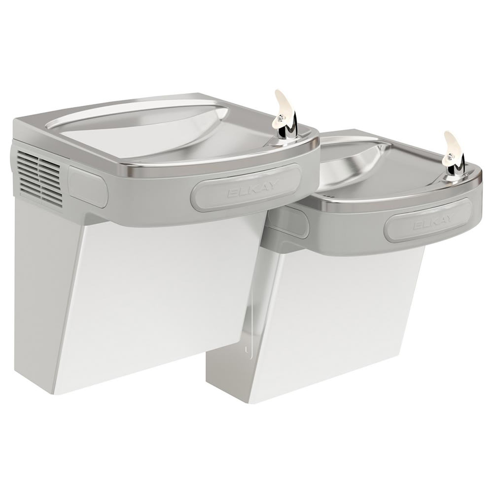 189-LZSTL8SC Wall Mount Bi Level Indoor Drinking Fountain - Filtered, Refrigerated, Stainless