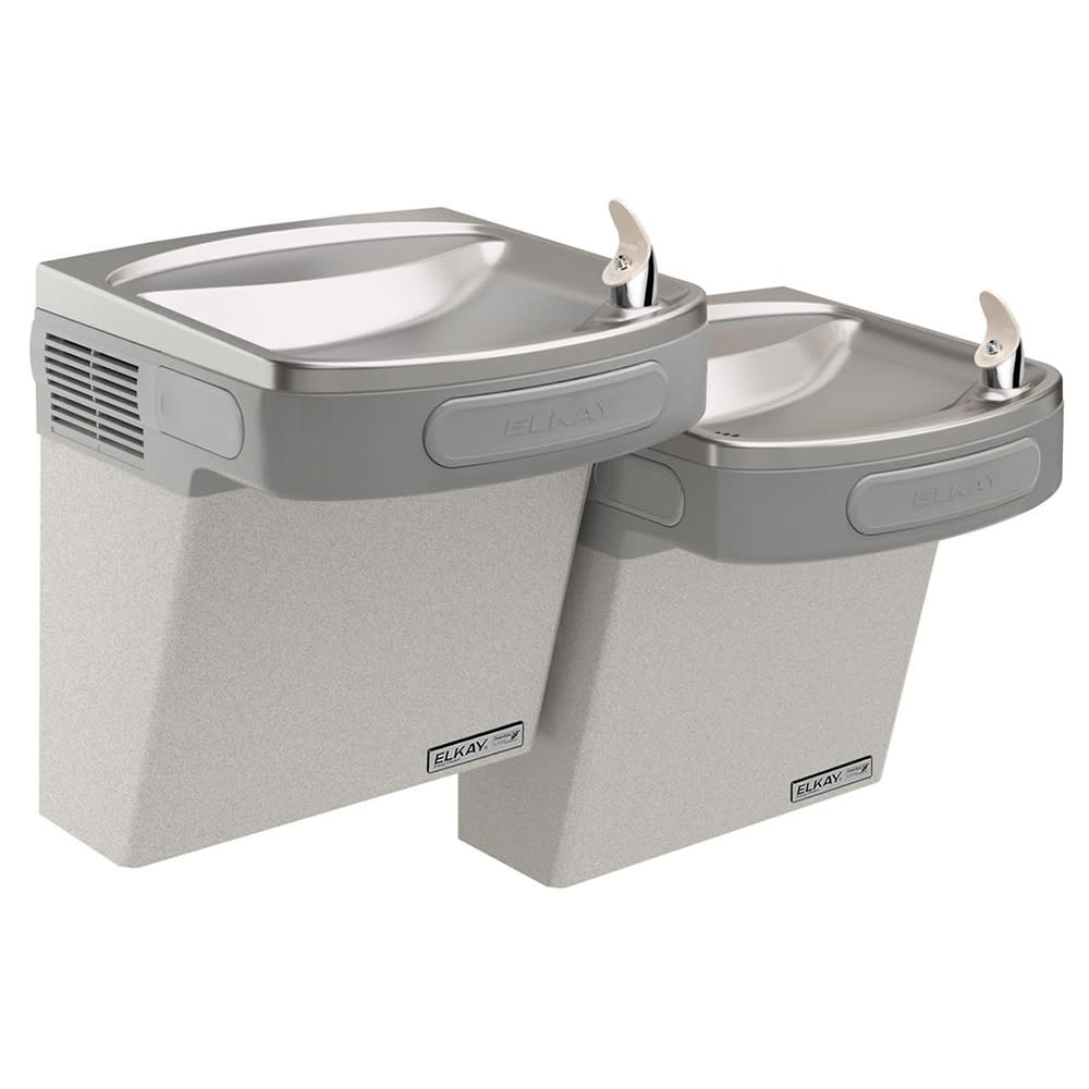 189-LZSTLG8LC Wall Mount Bi Level Indoor Drinking Fountain - Filtered, Refrigerated, Light Gray G...