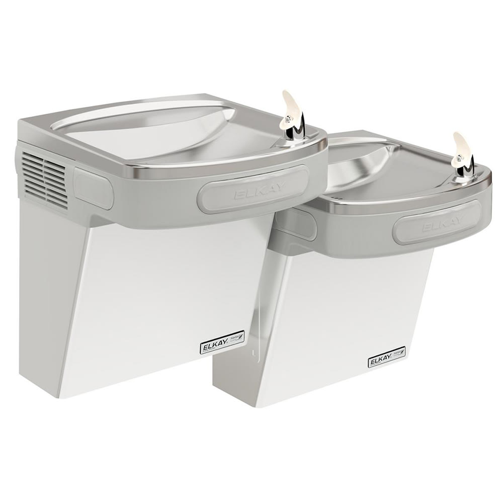 189-LZSTLG8SC Wall Mount Bi Level Indoor Drinking Fountain - Filtered, Refrigerated, Stainless