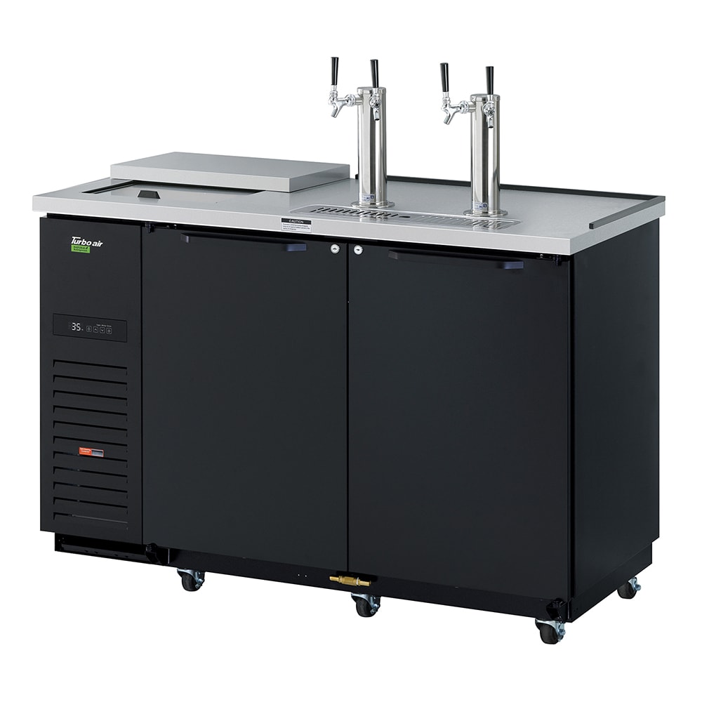 083-TCB2SBDN6 58 7/8" Kegerator Beer Dispenser w/ (2) 1/2 Keg Capacity - (2) Columns, Black,...