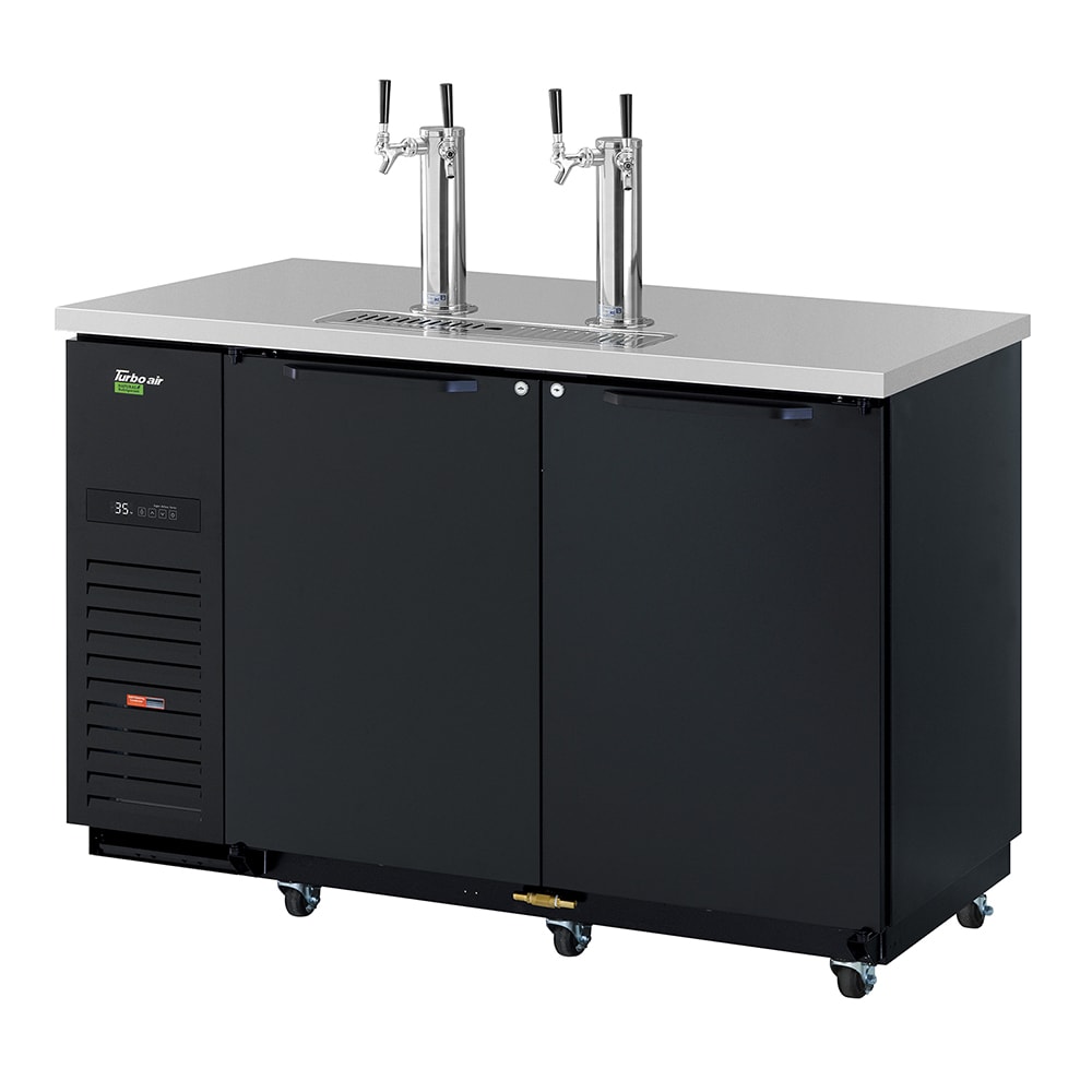 083-TBD2SBDN6 58 3/4" Kegerator Beer Dispenser w/ (2) 1/2 Keg Capacity - (2) Columns, Black,...