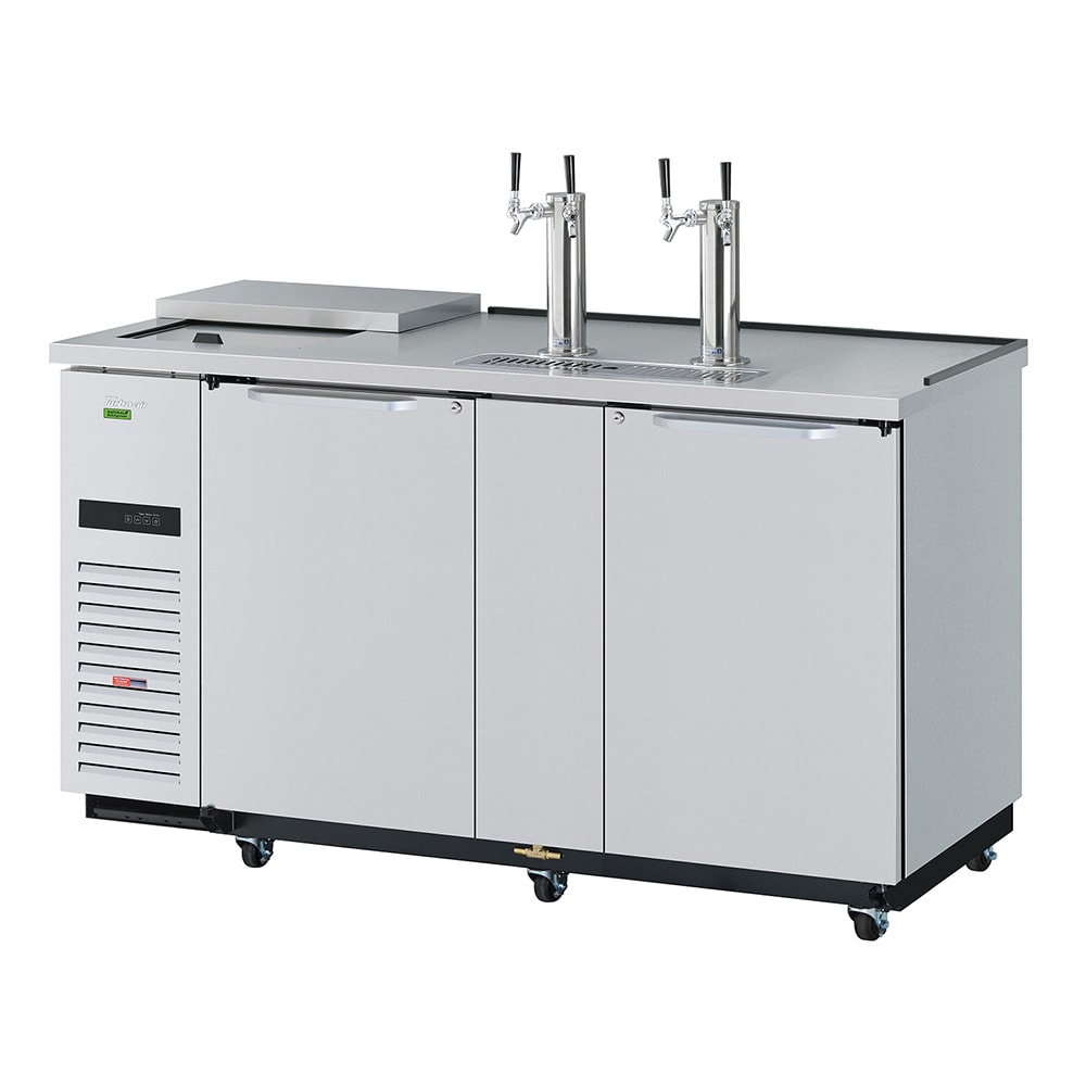 083-TCB3SDDN6 69 1/8" Kegerator Beer Dispenser w/ (3) 1/2 Keg Capacity - (2) Columns, Stainl...